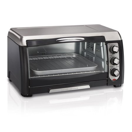 HAMILTON BEACH HB Stainless Steel BlackSilver 6 slot Toaster Oven 11 in H X 18 in W X 15 in D 31330D